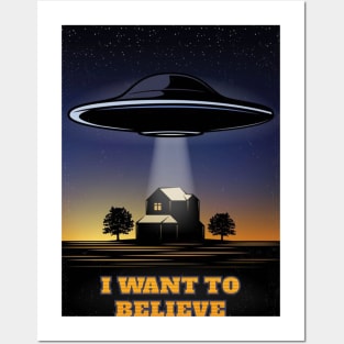 Vintage colored ufo Posters and Art